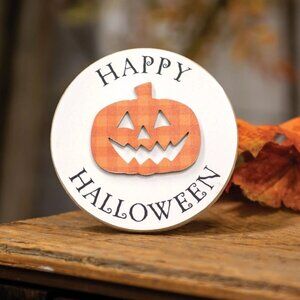 THIS IS HALLOWEEN!!!! ($7) Happy Halloween Jack Circle Easel Sign